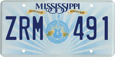 MS license plate ZRM491