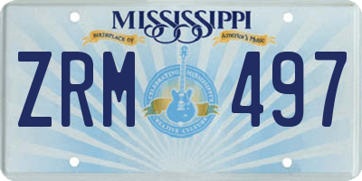 MS license plate ZRM497