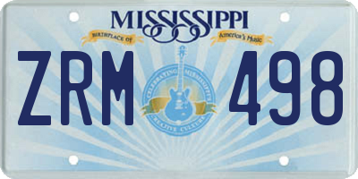 MS license plate ZRM498