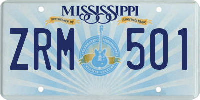 MS license plate ZRM501