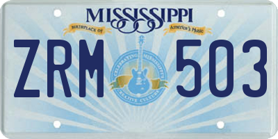 MS license plate ZRM503