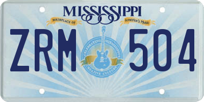 MS license plate ZRM504