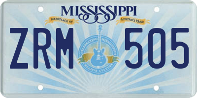 MS license plate ZRM505