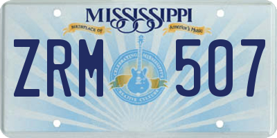 MS license plate ZRM507