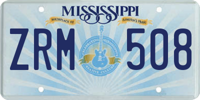 MS license plate ZRM508