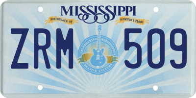 MS license plate ZRM509