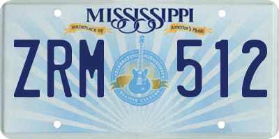 MS license plate ZRM512