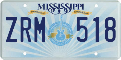 MS license plate ZRM518