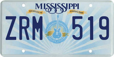 MS license plate ZRM519