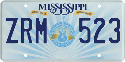 MS license plate ZRM523