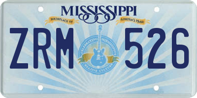 MS license plate ZRM526