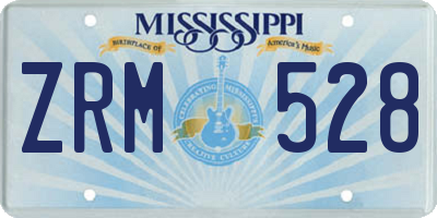 MS license plate ZRM528