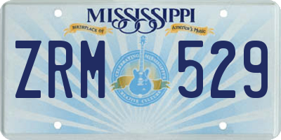 MS license plate ZRM529