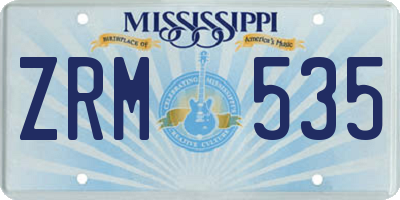 MS license plate ZRM535