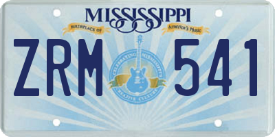 MS license plate ZRM541