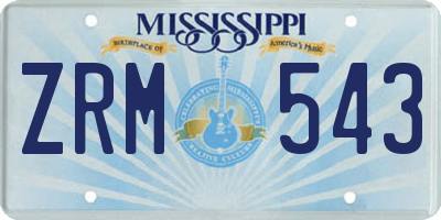 MS license plate ZRM543