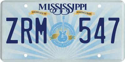 MS license plate ZRM547
