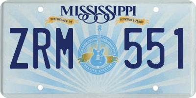 MS license plate ZRM551