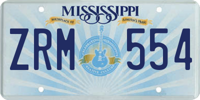 MS license plate ZRM554