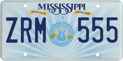 MS license plate ZRM555