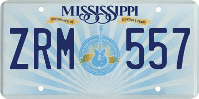 MS license plate ZRM557