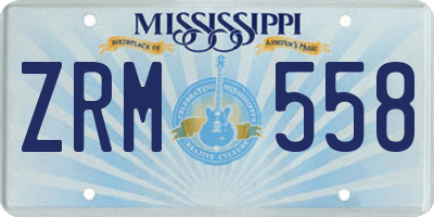 MS license plate ZRM558