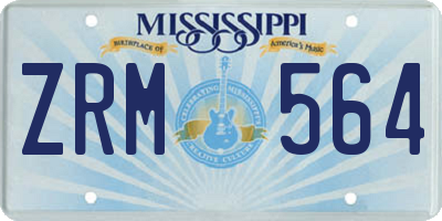 MS license plate ZRM564