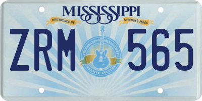 MS license plate ZRM565
