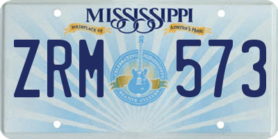 MS license plate ZRM573
