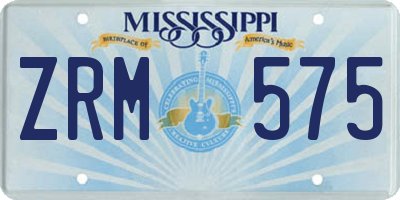 MS license plate ZRM575