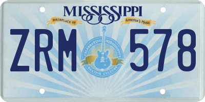 MS license plate ZRM578