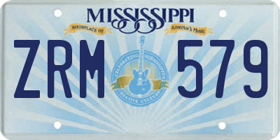 MS license plate ZRM579