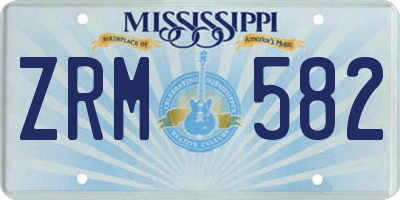 MS license plate ZRM582