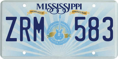 MS license plate ZRM583