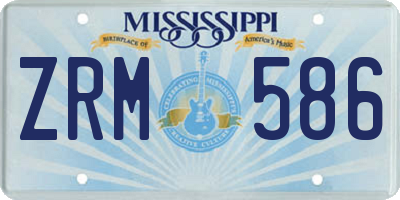 MS license plate ZRM586