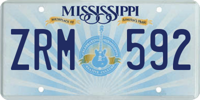 MS license plate ZRM592