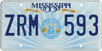 MS license plate ZRM593