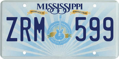 MS license plate ZRM599
