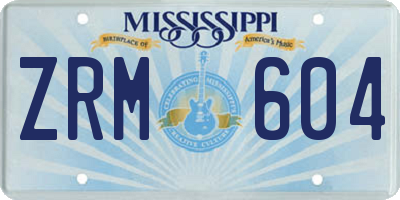 MS license plate ZRM604