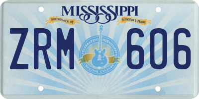 MS license plate ZRM606