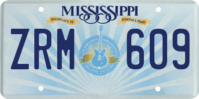 MS license plate ZRM609