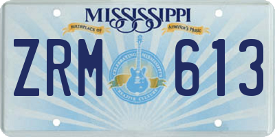 MS license plate ZRM613