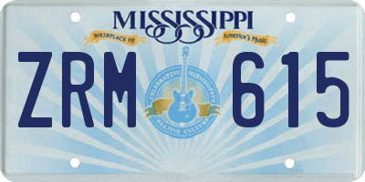 MS license plate ZRM615