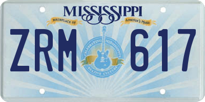 MS license plate ZRM617