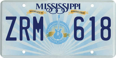 MS license plate ZRM618
