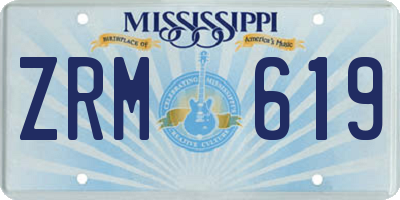 MS license plate ZRM619