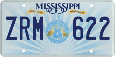 MS license plate ZRM622
