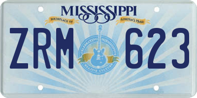 MS license plate ZRM623