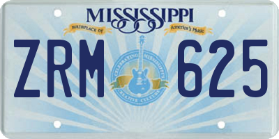MS license plate ZRM625
