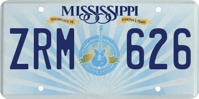 MS license plate ZRM626